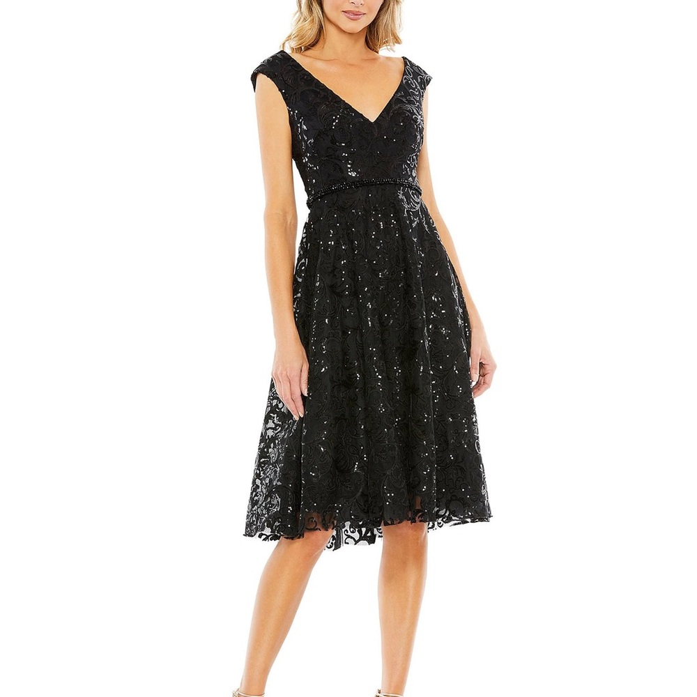 Mac Duggal Black Lace Dress